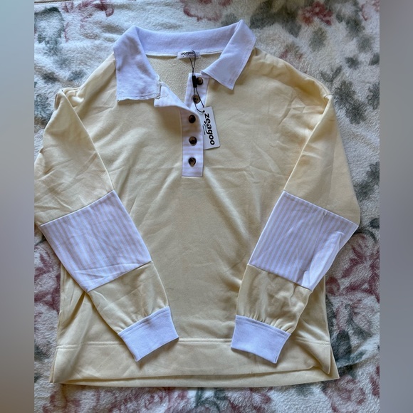 Zeagoo yelliow and White Women's Sweater - Picture 1 of 3
